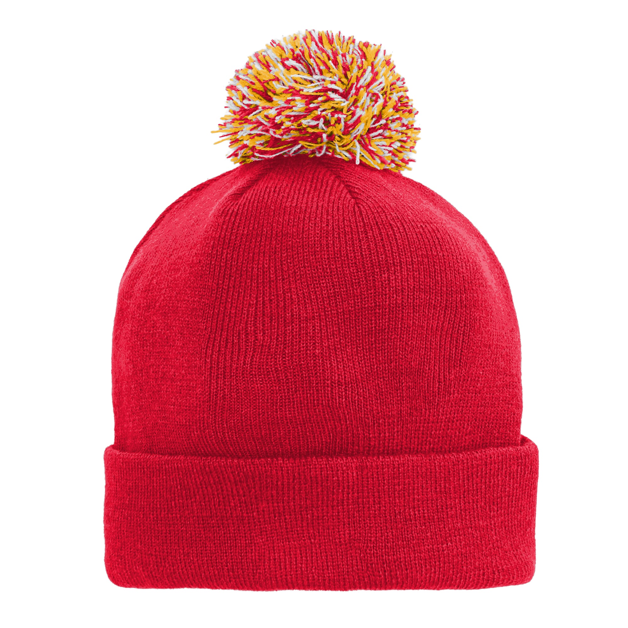 Youth Outerstuff Red Kansas City Chiefs Cuffed Knit Hat with Pom