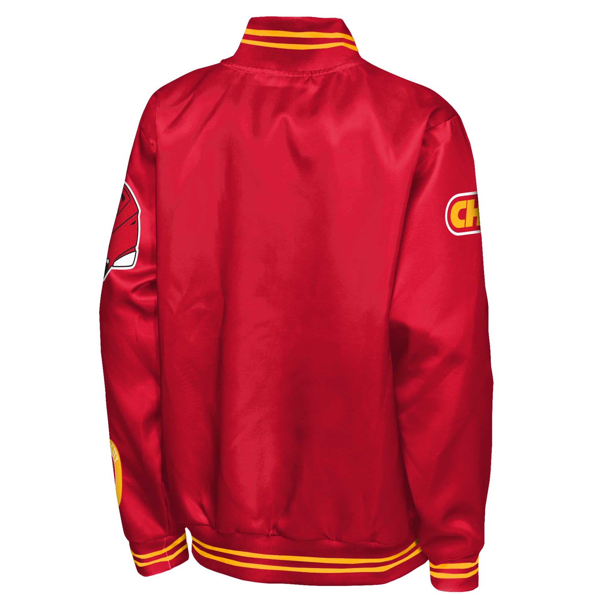 Veste universitaire Youth Outerstuff rouge Kansas City Chiefs Grid Runner à écusson satiné