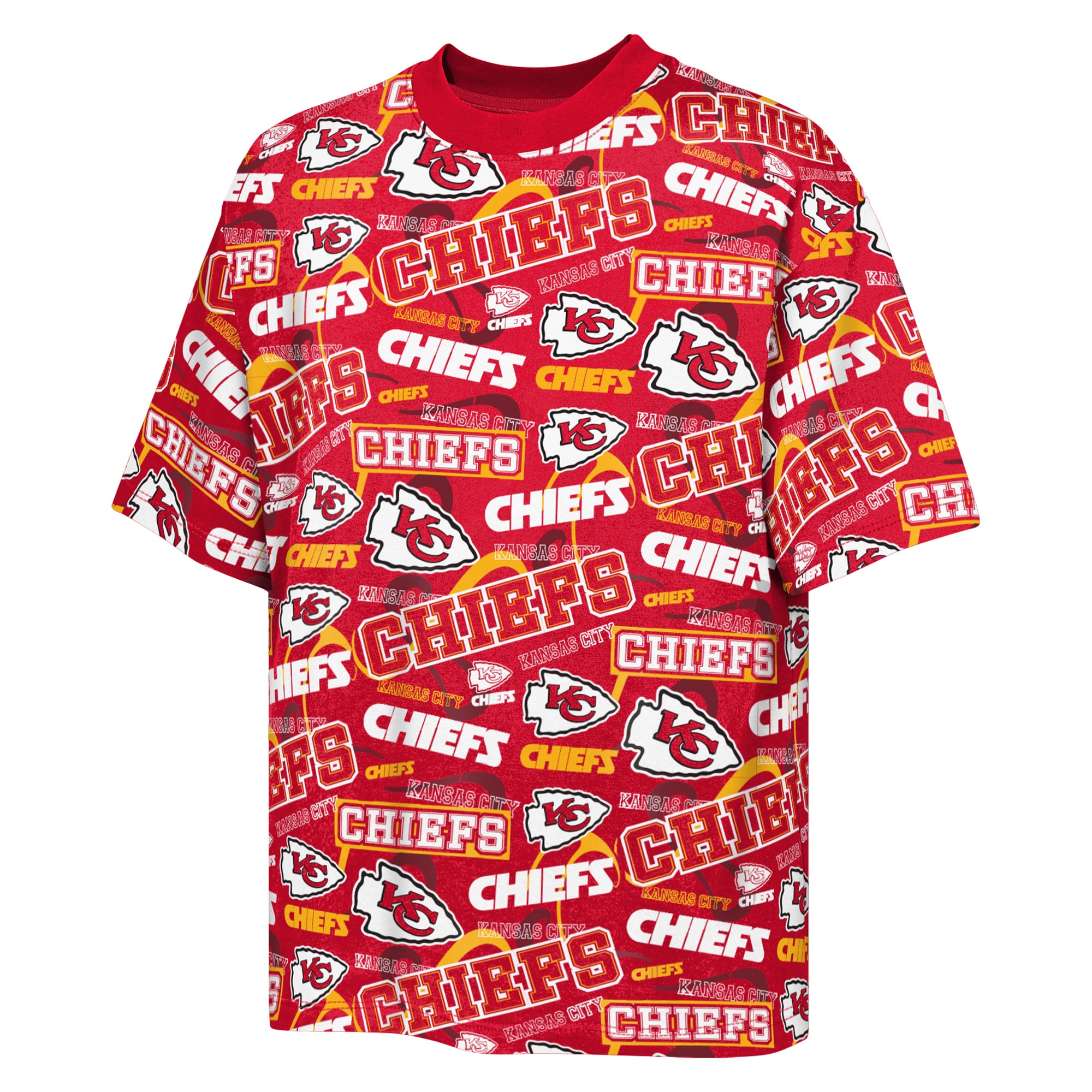 Youth Outerstuff Red Kansas City Chiefs Shift Crew T-Shirt