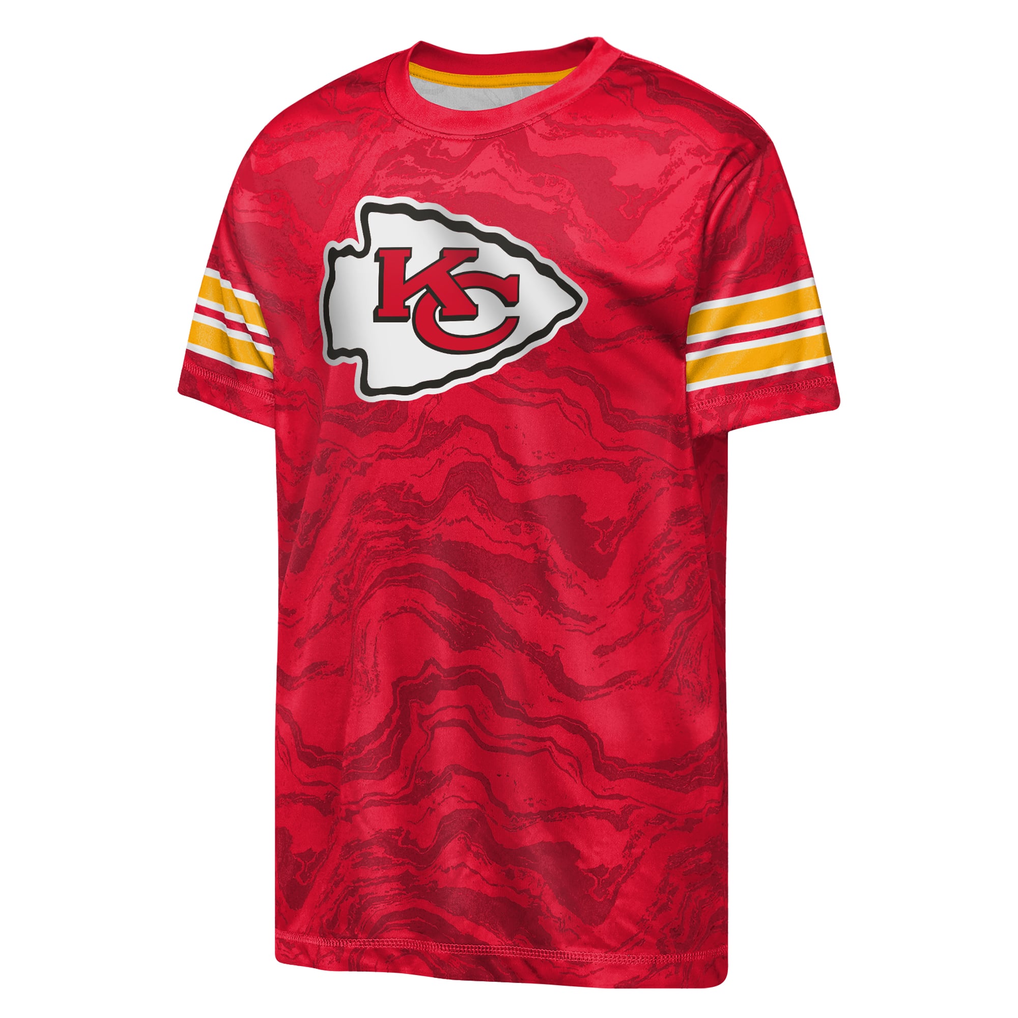 Youth Outerstuff  Red Kansas City Chiefs Slant Route Performance T-Shirt