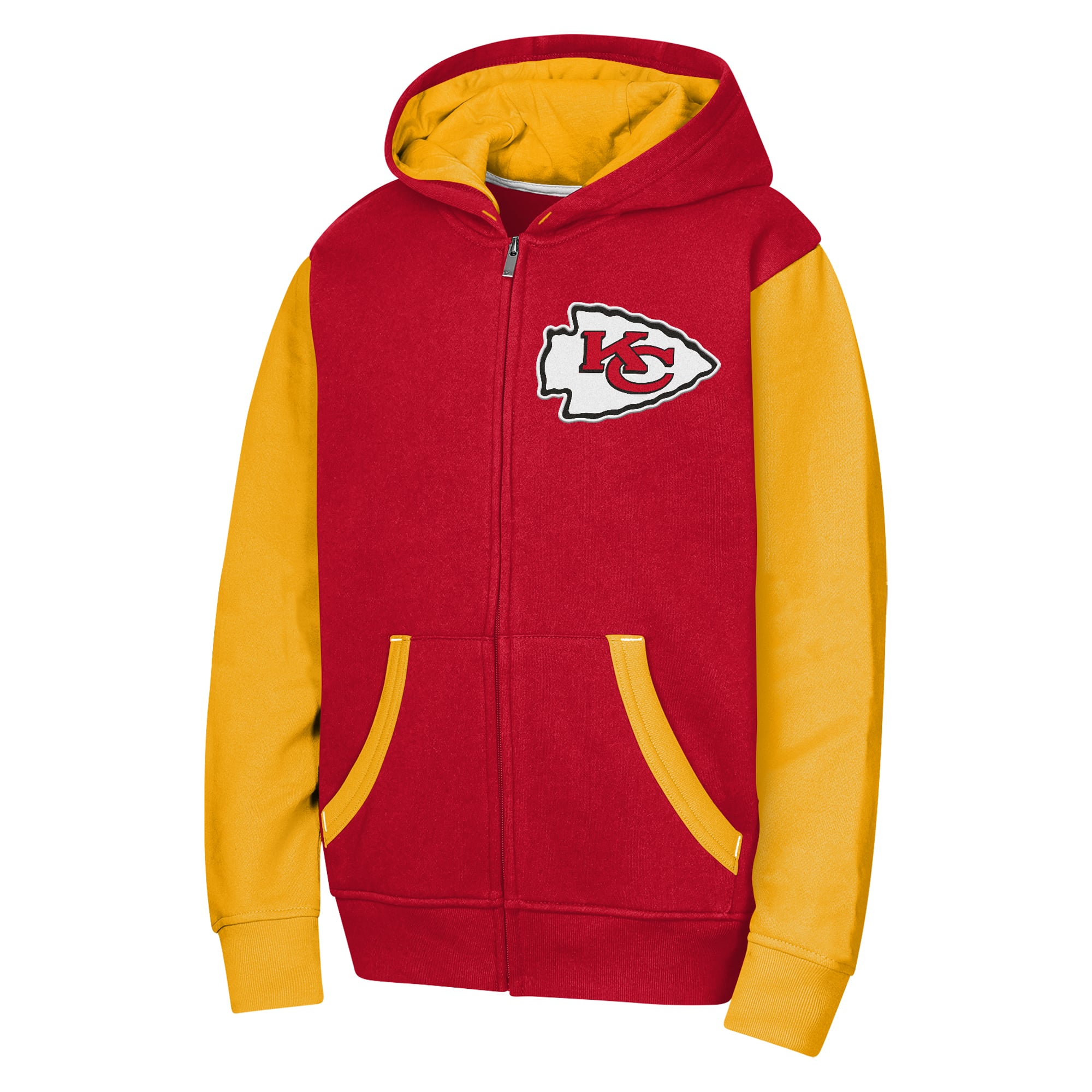 Sweat à capuche zippé Youth Outerstuff rouge Kansas City Chiefs Stadium Colorblock