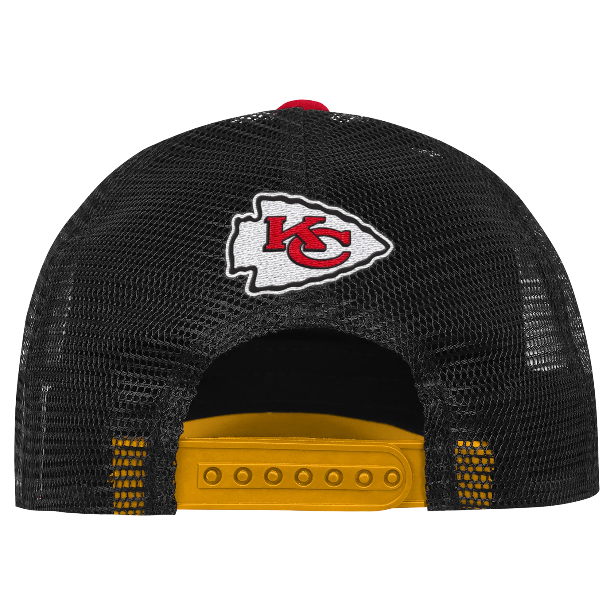 Youth Outerstuff Red/Gold Kansas City Chiefs Handoff Foam Adjustable Trucker Hat