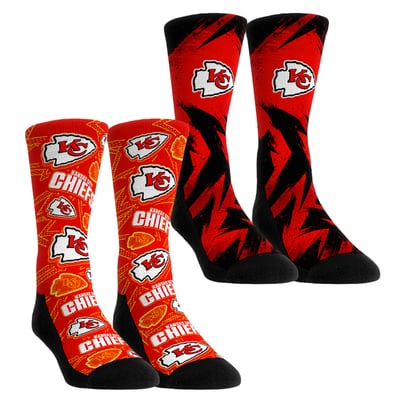  Kansas City Chiefs Rock Em Youth Game Day Two-Pack Crew Sock Set - Red