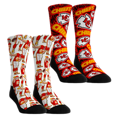 Travis Kelce Kansas City Chiefs Rock Em Youth 2-Pack No Look Pass Crew Socks Set