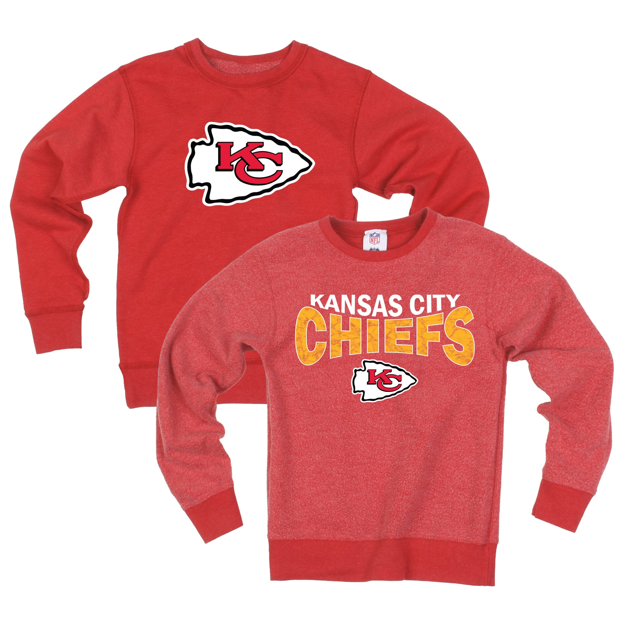Youth Wes & Willy  Red Kansas City Chiefs Reversible Fleece Sweatshirt