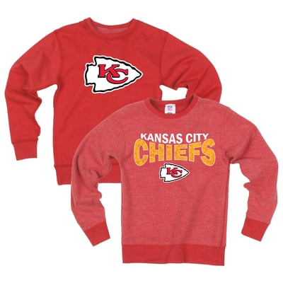  Kansas City Chiefs Wes & Willy Youth Reversible Fleece Sweatshirt - Red