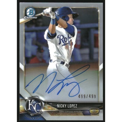 2018 Bowman Chrome Prospect Autographs Refractors #BCPANL Nicky Lopez
