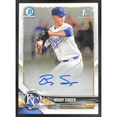 2018 Bowman Draft Chrome Pick Autographs #CDA-BS Brady Singer RC Auto