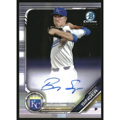 2019 Bowman Chrome Prospect Autographs Refractors #CPABS Brady Singer