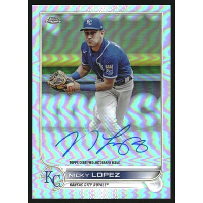 2022 Topps Chrome Veteran Autographs Refractors #CVANL Nicky Lopez
