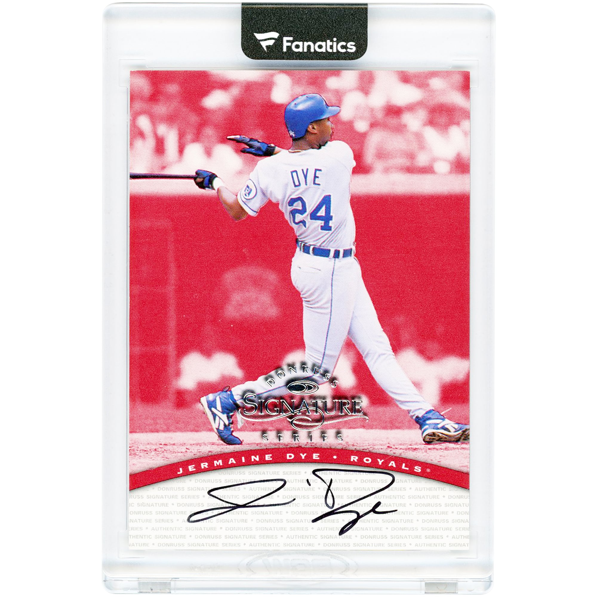 Carte autographiée de Jermaine Dye (Kansas City Royals) de la série Donruss Signature Series 1997, numéro NNO