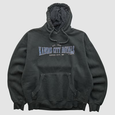 Kansas City Royals Gear For Sports 2000s Hooded Pullover Sweatshirt - Black - L by Fanatics Real Vintage