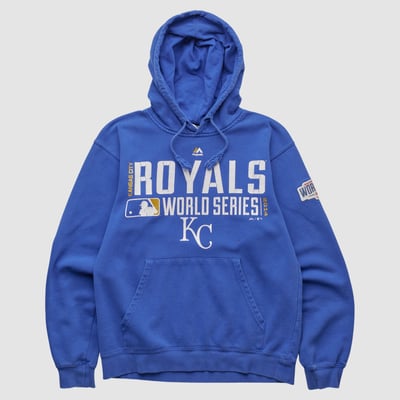 Kansas City Royals Majestic 2014 Hooded Pullover Sweatshirt - Blue - XXS by Fanatics Real Vintage