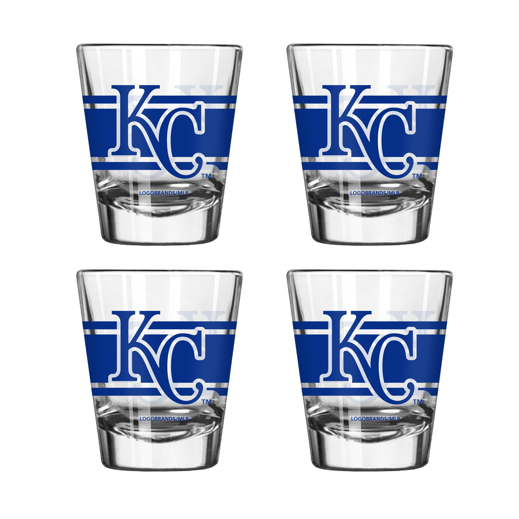 Ensemble de quatre verres à shot rayés Logo Brands Kansas City Royals