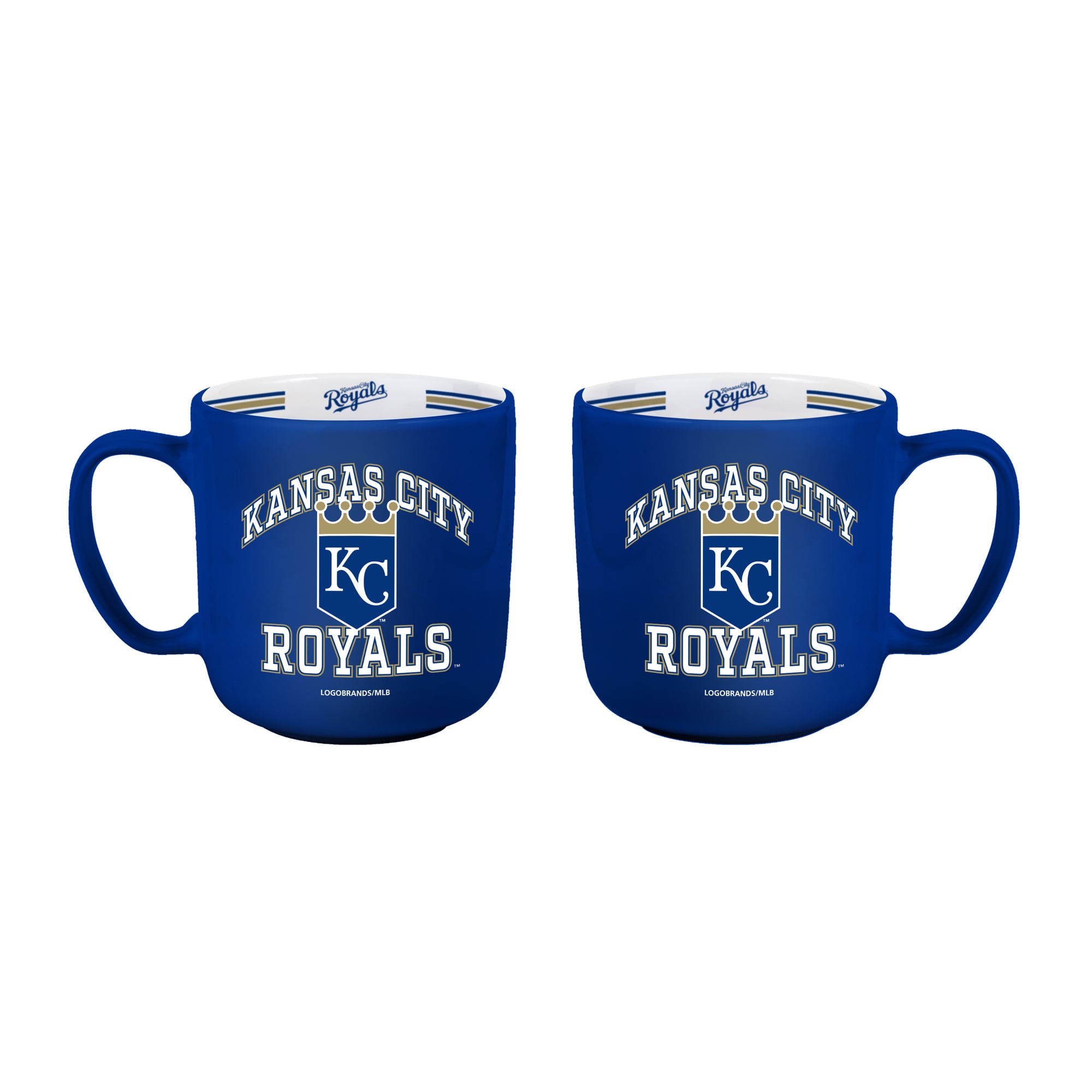 Logo Brands Kansas City Royals Two-Piece 15oz. Stripe Mug Set