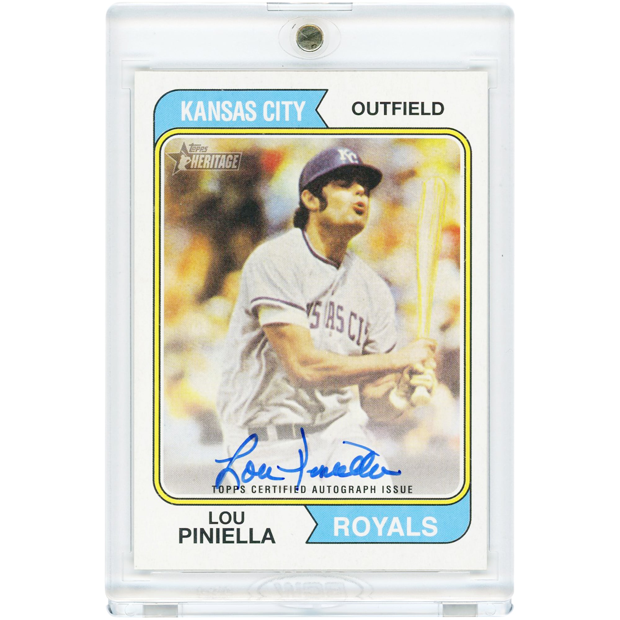 Lou Piniella Kansas City Royals Autographed 2023 Topps Heritage Real One #ROA-LPA Card