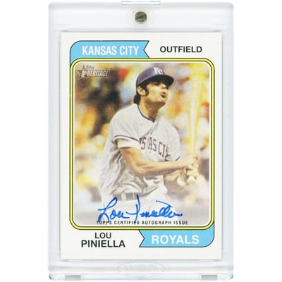 Lou Piniella Kansas City Royals Autographed 2023 Topps Heritage Real One #ROA-LPA Card