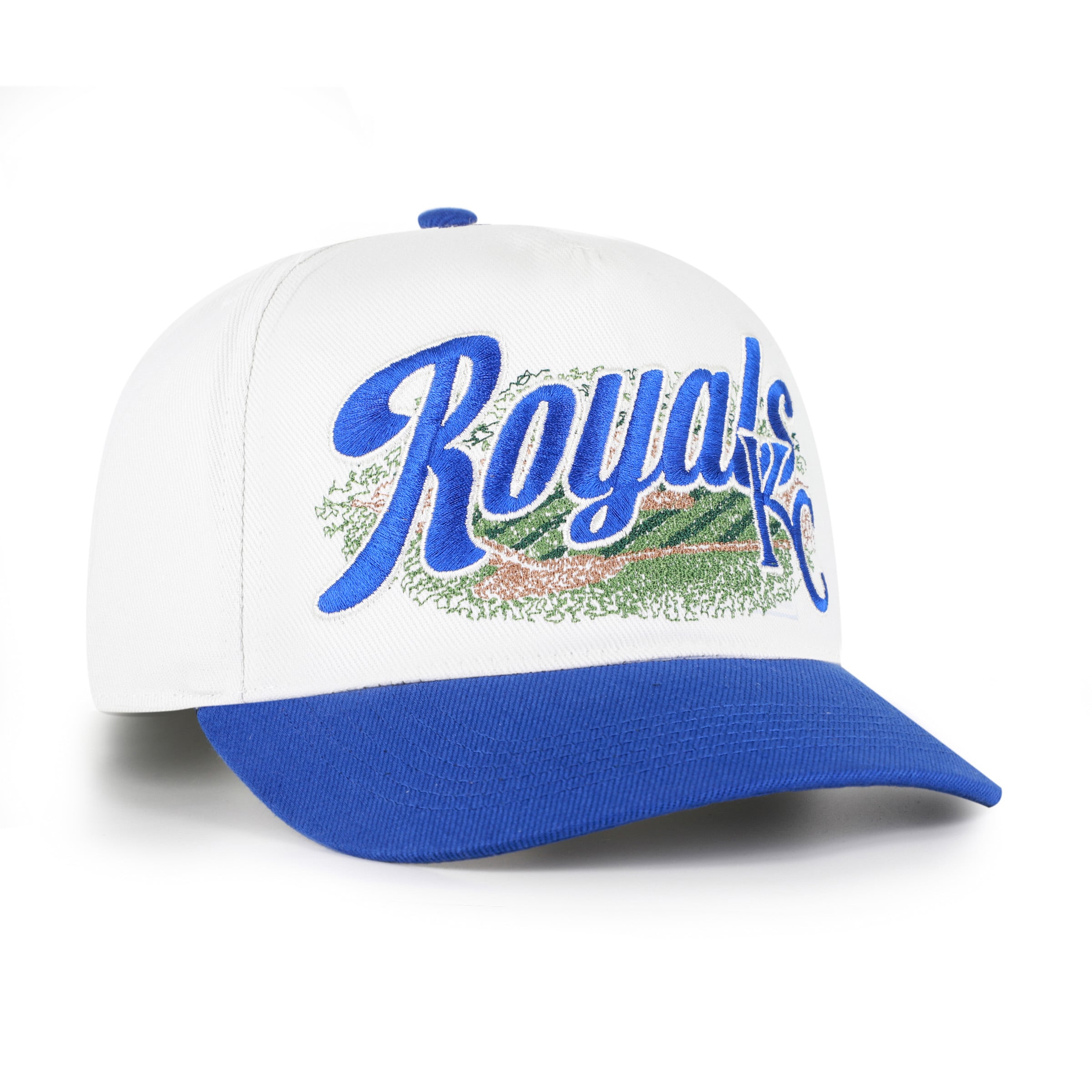Men's '47 White/Royal Kansas City Royals Enfield Hitch Adjustable Hat
