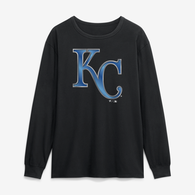 Kansas City Royals  Metallic Mascot Long Sleeve T-Shirt - Black