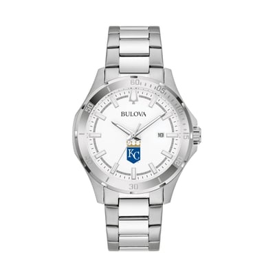 Kansas City Royals Bulova Stainless Steel Classic Sport Watch - Silver