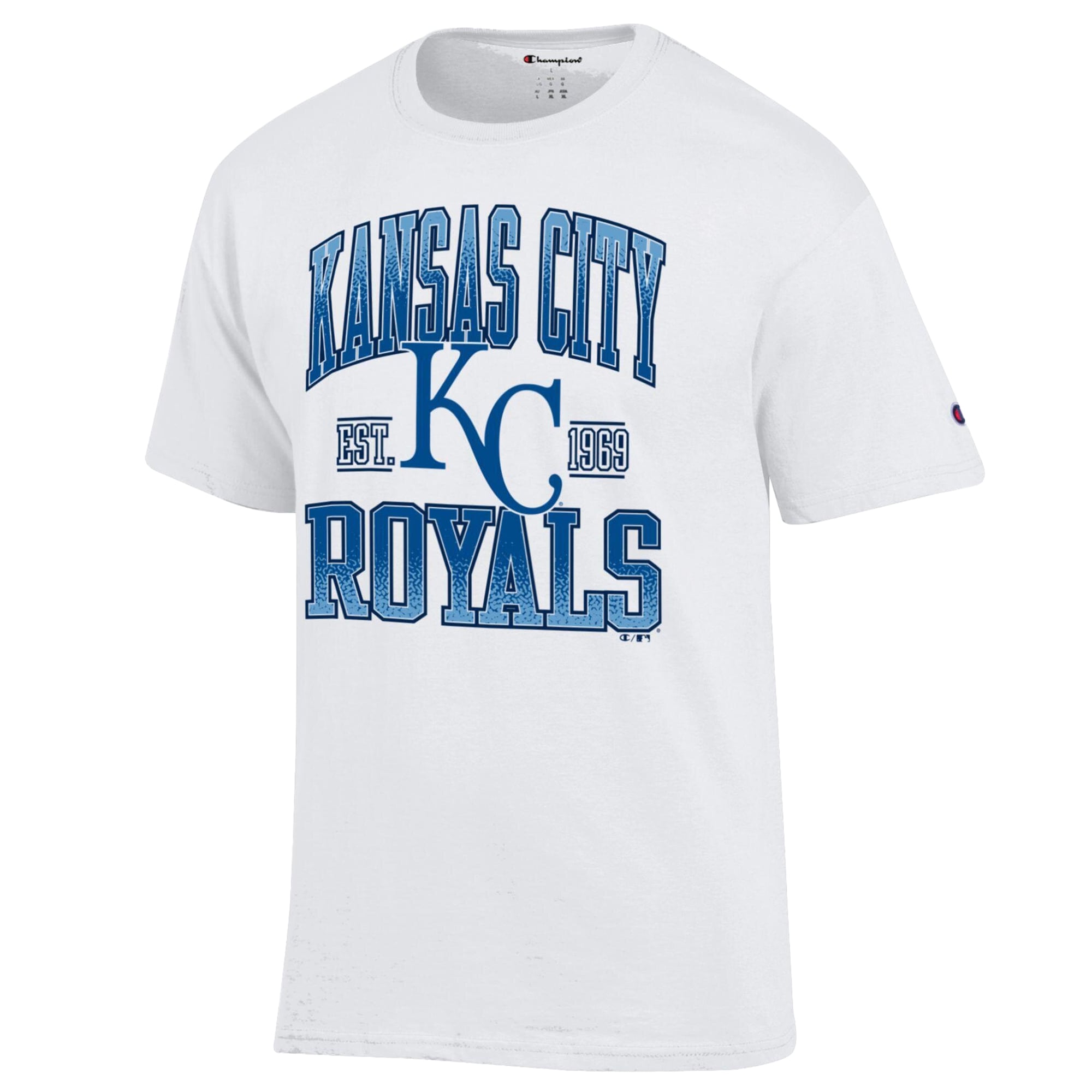 Men's Champion White Kansas City Royals Team Name T-Shirt