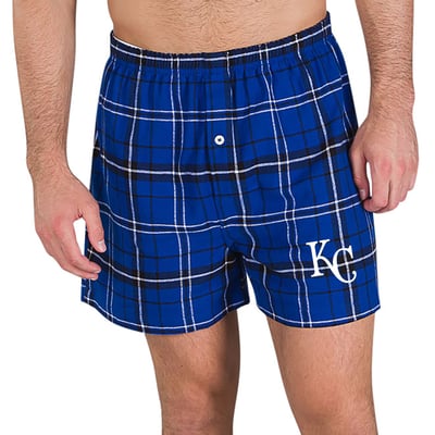 Kansas City Royals Concepts Sport Ultimate Flannel Boxers - Royal/Black