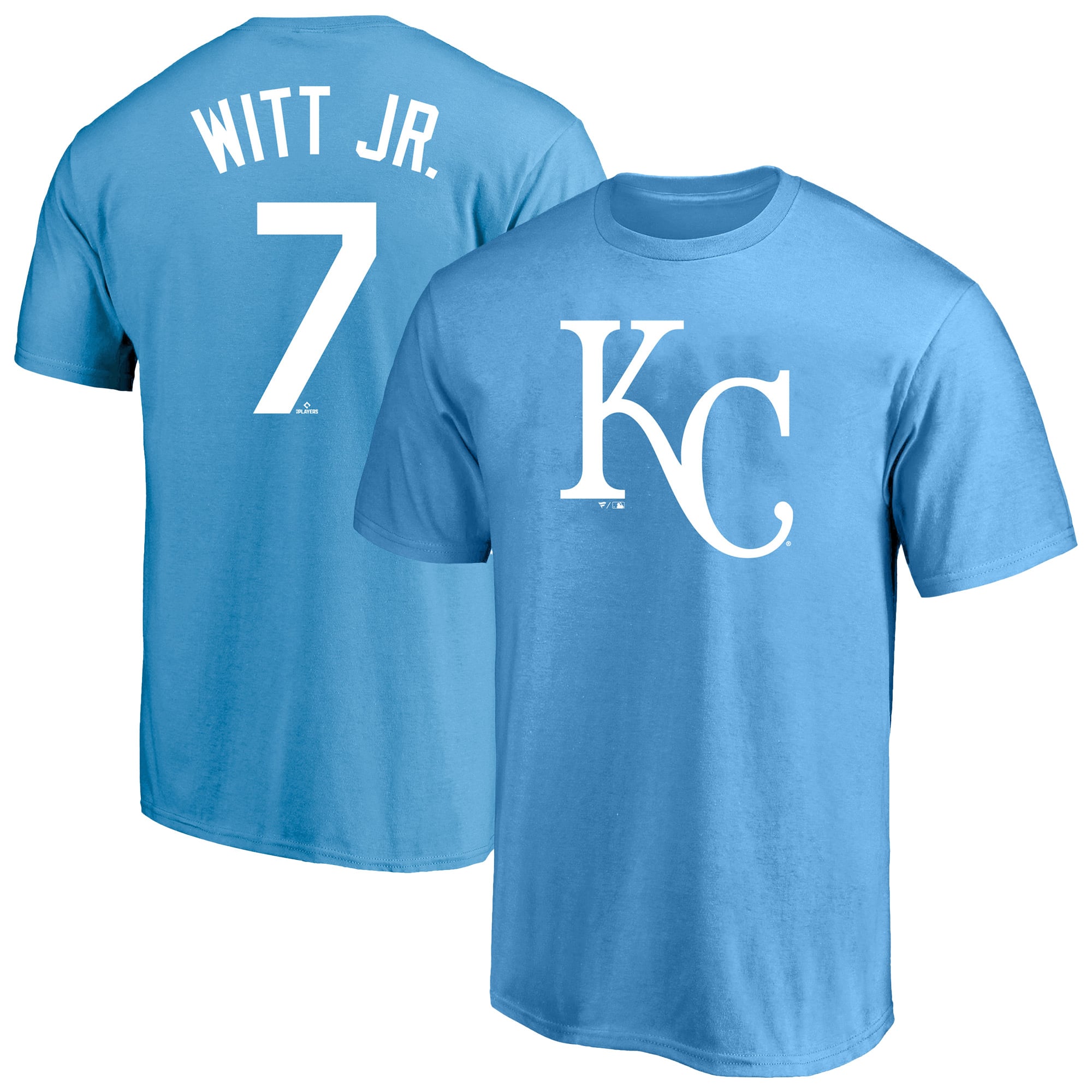 T-shirt homme Fanatics Bobby Witt Jr. bleu clair Kansas City Royals, grandes tailles, avec nom et numéro