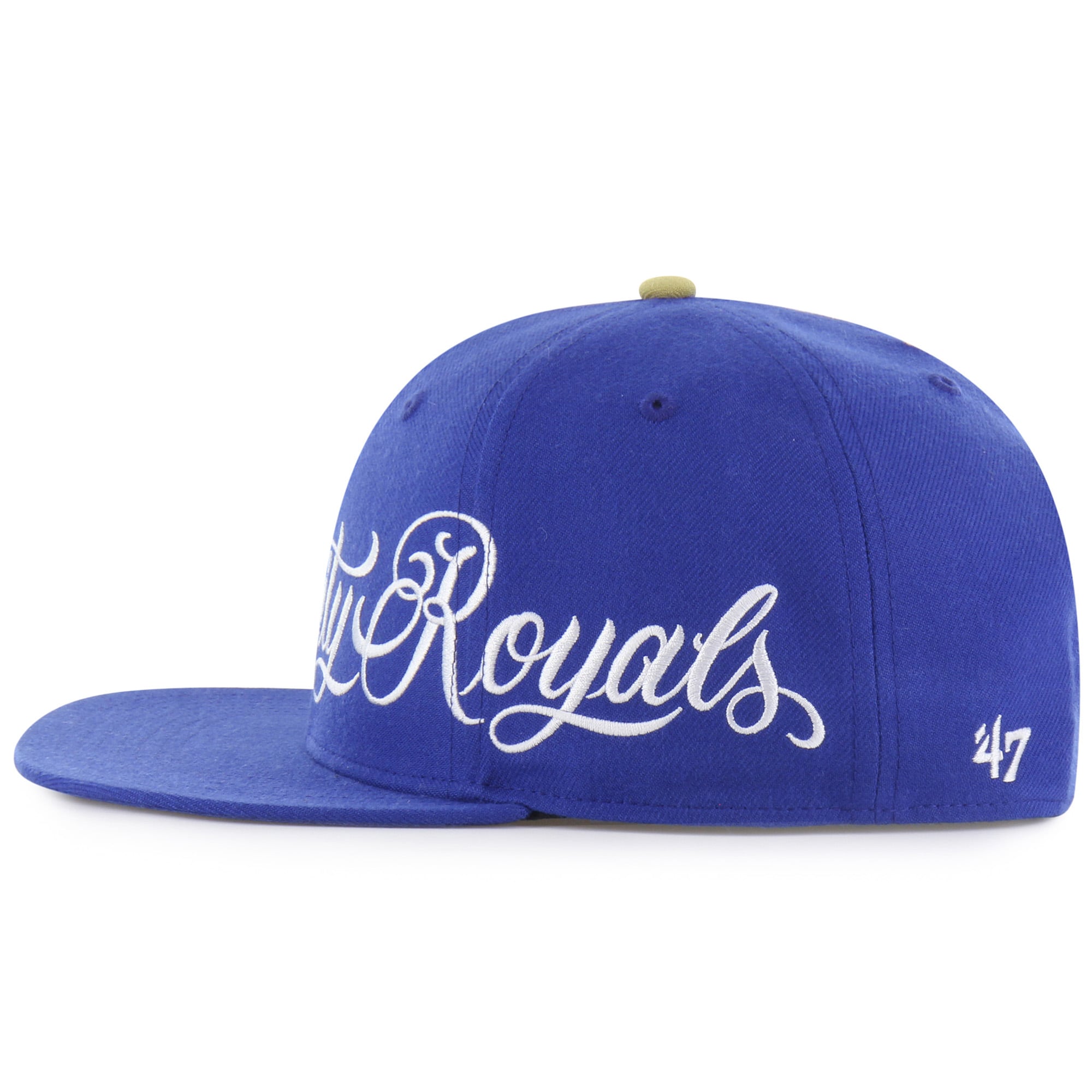 Men's Mister Cartoon x '47 Royal Kansas City Royals Wrap Script Captain Snapback Hat