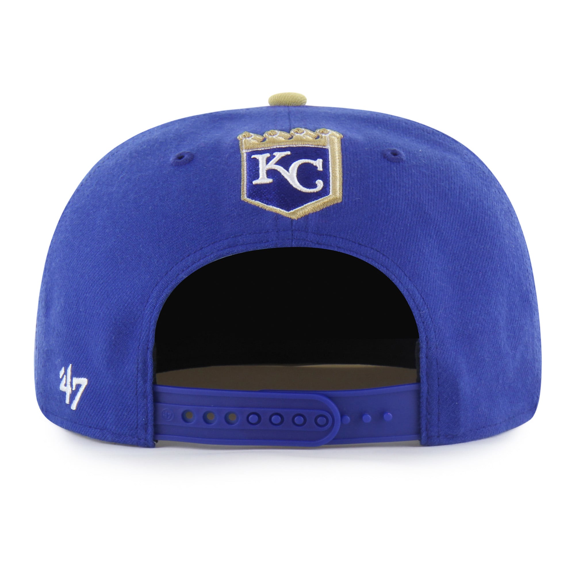 Men's Mister Cartoon x '47 Royal Kansas City Royals Wrap Script Captain Snapback Hat