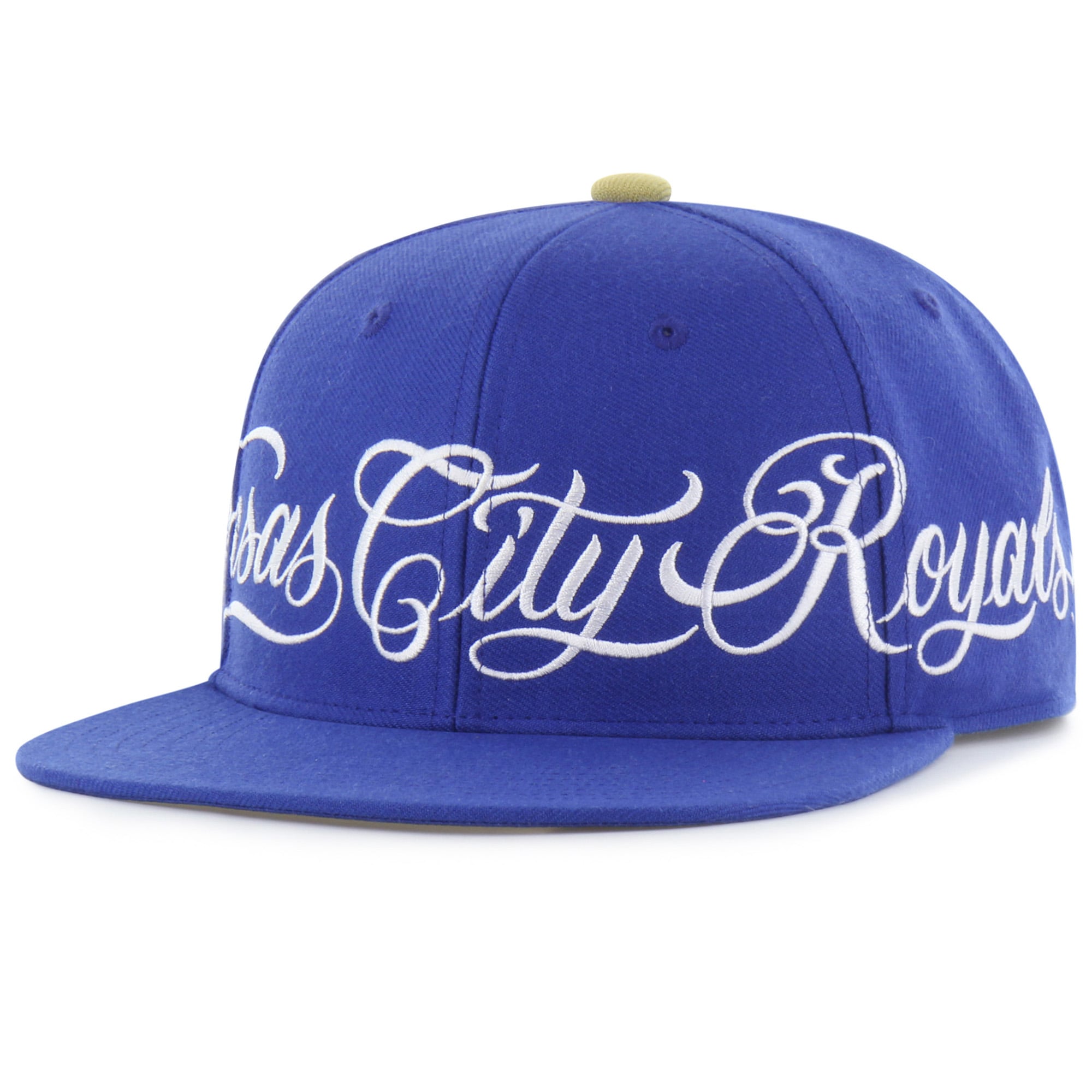 Men's Mister Cartoon x '47 Royal Kansas City Royals Wrap Script Captain Snapback Hat