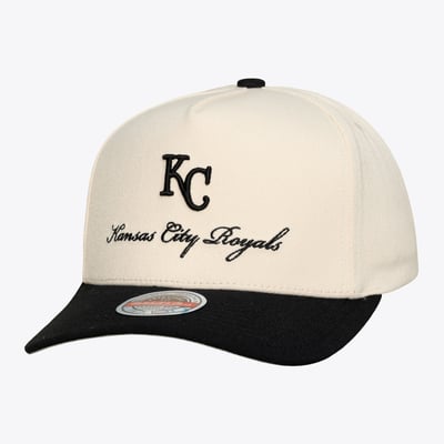 Kansas City Royals Mitchell & Ness Flawless Stretch Snapback Hat - Cream/Black