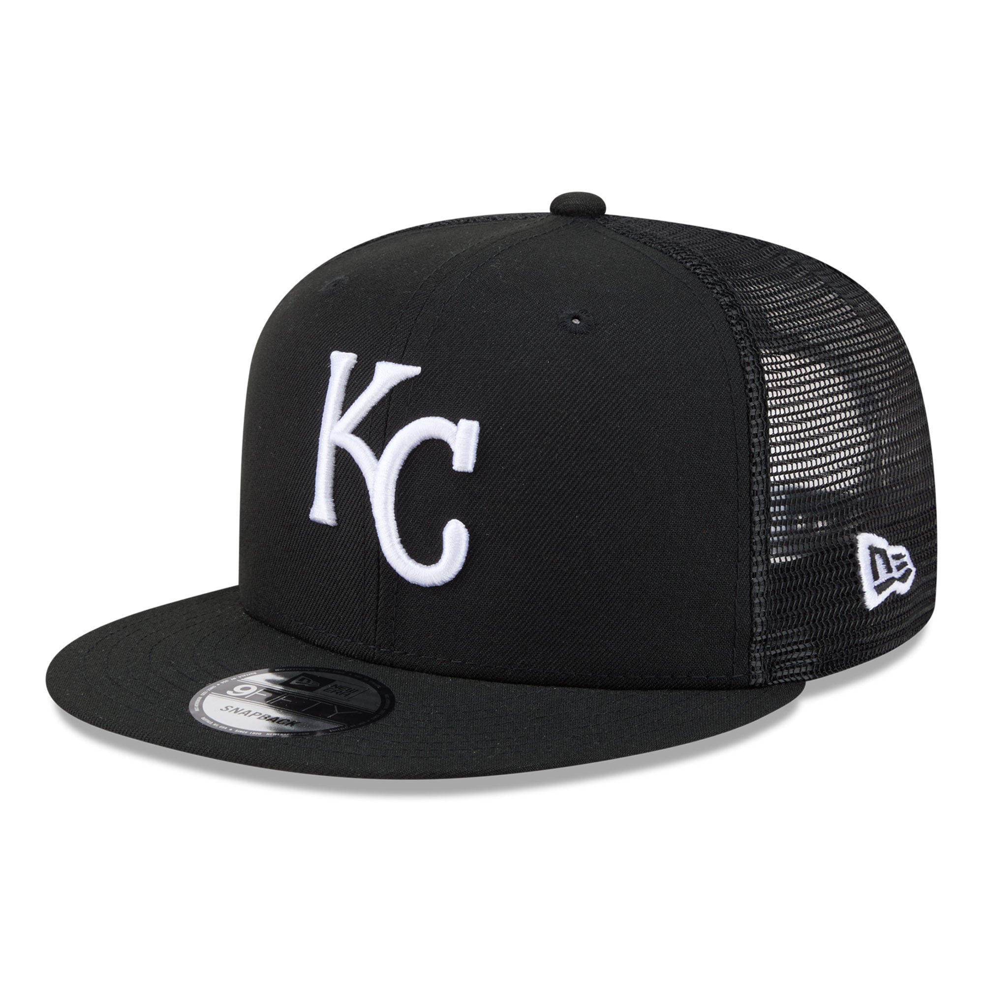 Casquette trucker ajustable New Era 9FIFTY Kansas City Royals noire pour homme