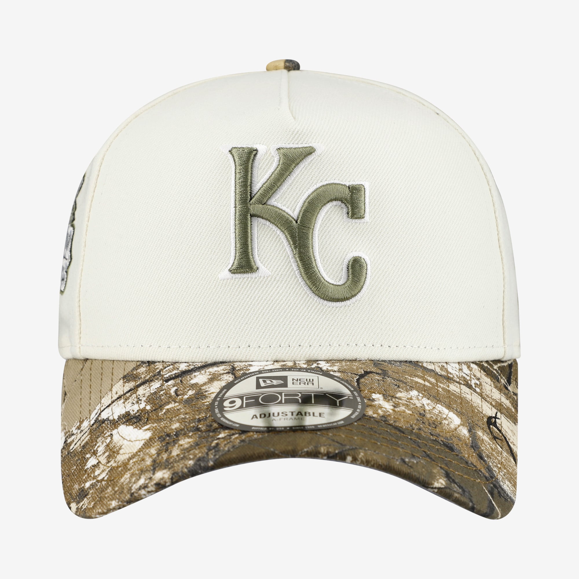 Men's New Era Cream/Realtree Camo Kansas City Royals 9FORTY A-Frame Adjustable Hat