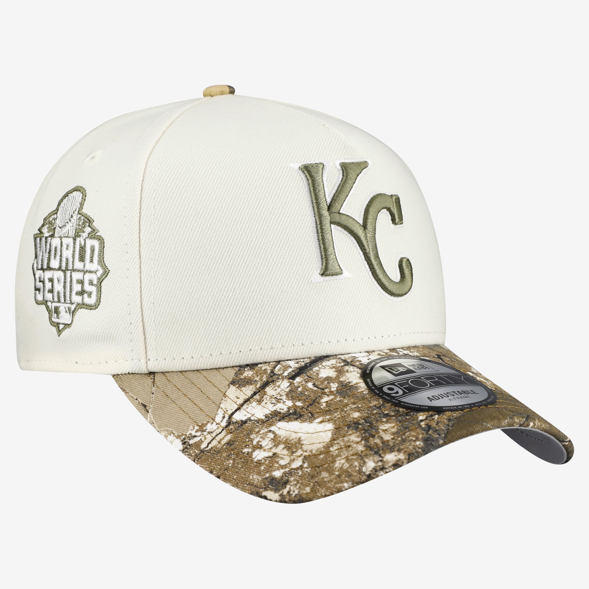 Men's New Era Cream/Realtree Camo Kansas City Royals 9FORTY A-Frame Adjustable Hat