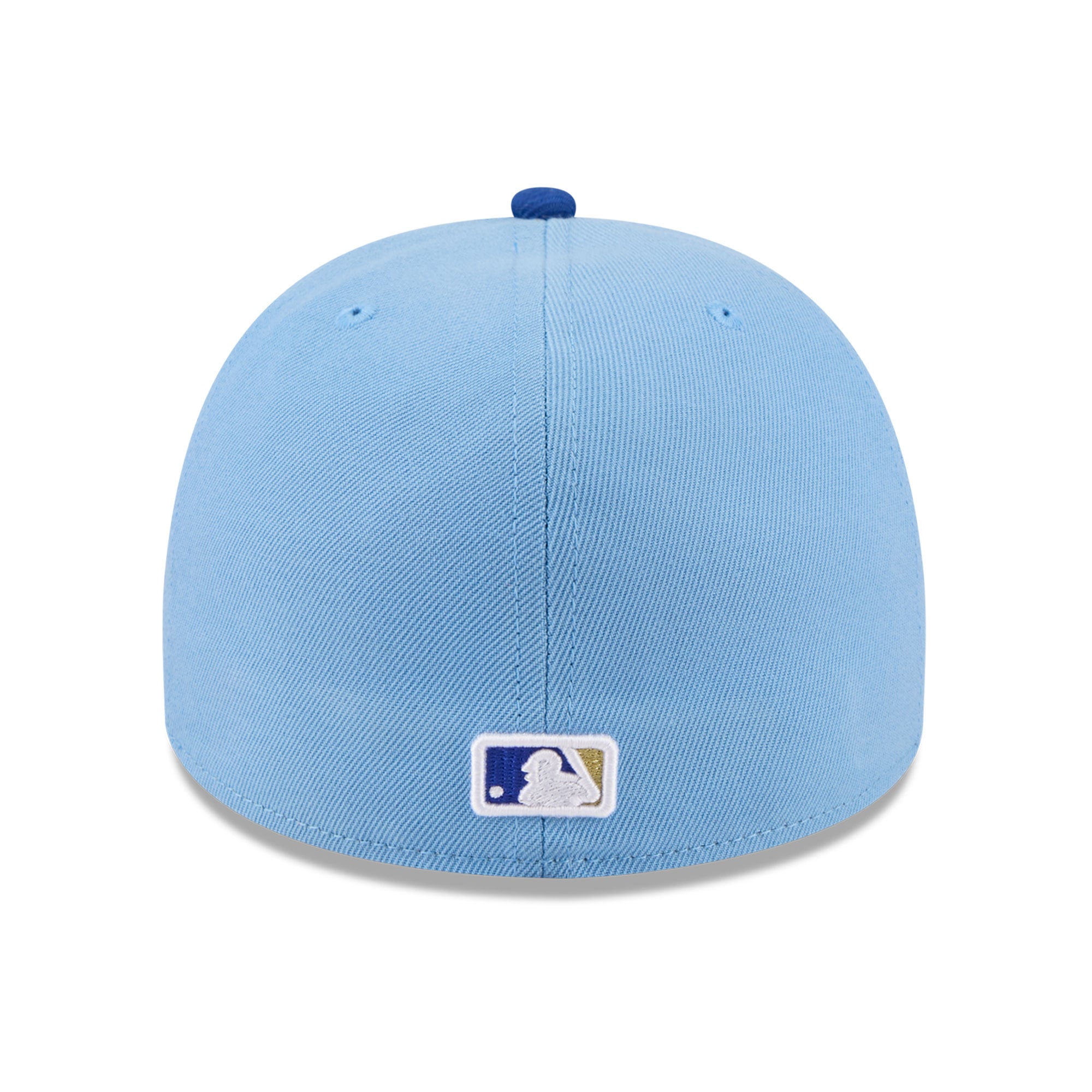 Casquette ajustée New Era 59FIFTY pour homme, bleu clair/bleu, motif Kansas City Royals, style dessin animé.