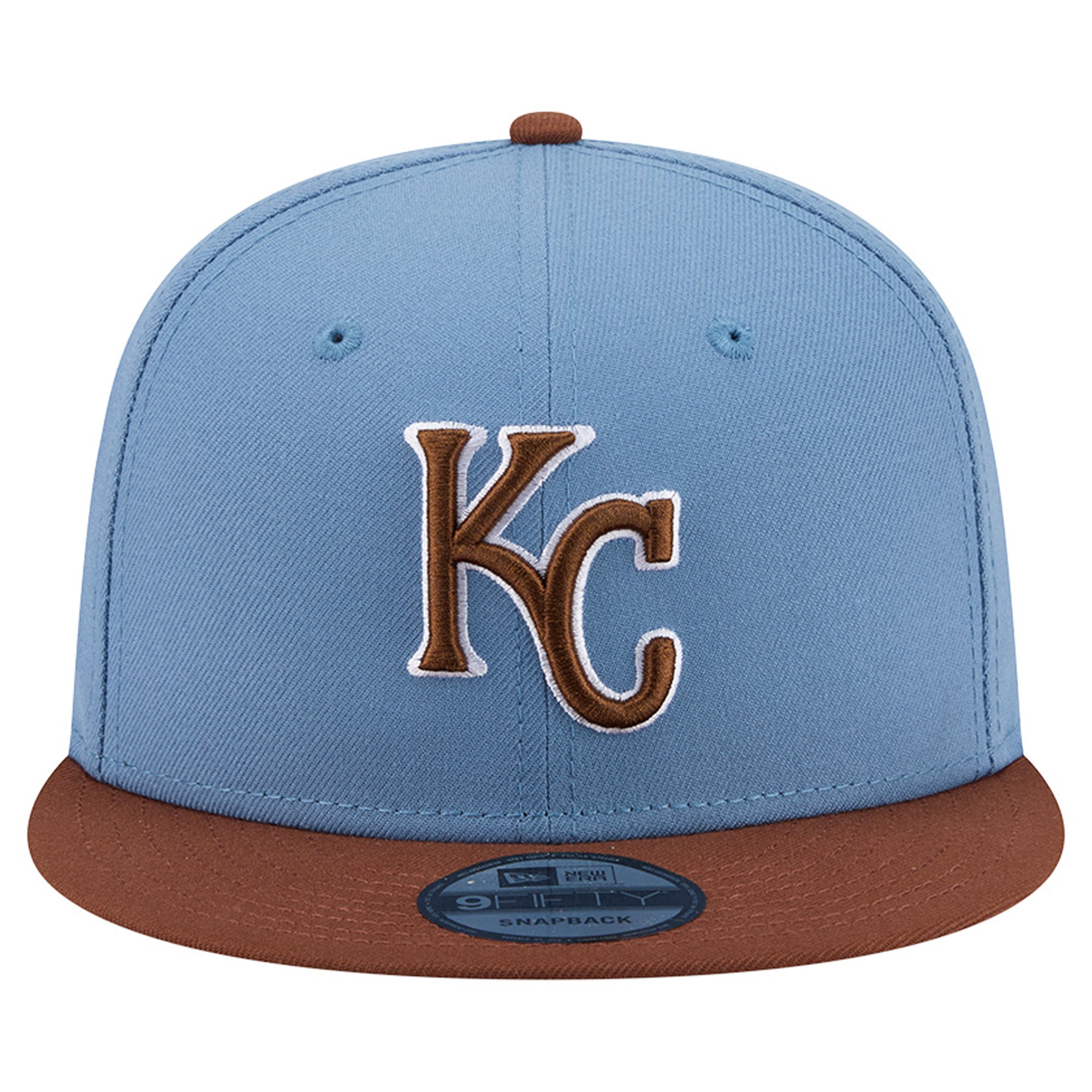 Casquette snapback New Era 9FIFTY pour homme, bleu clair/marron, Kansas City Royals.