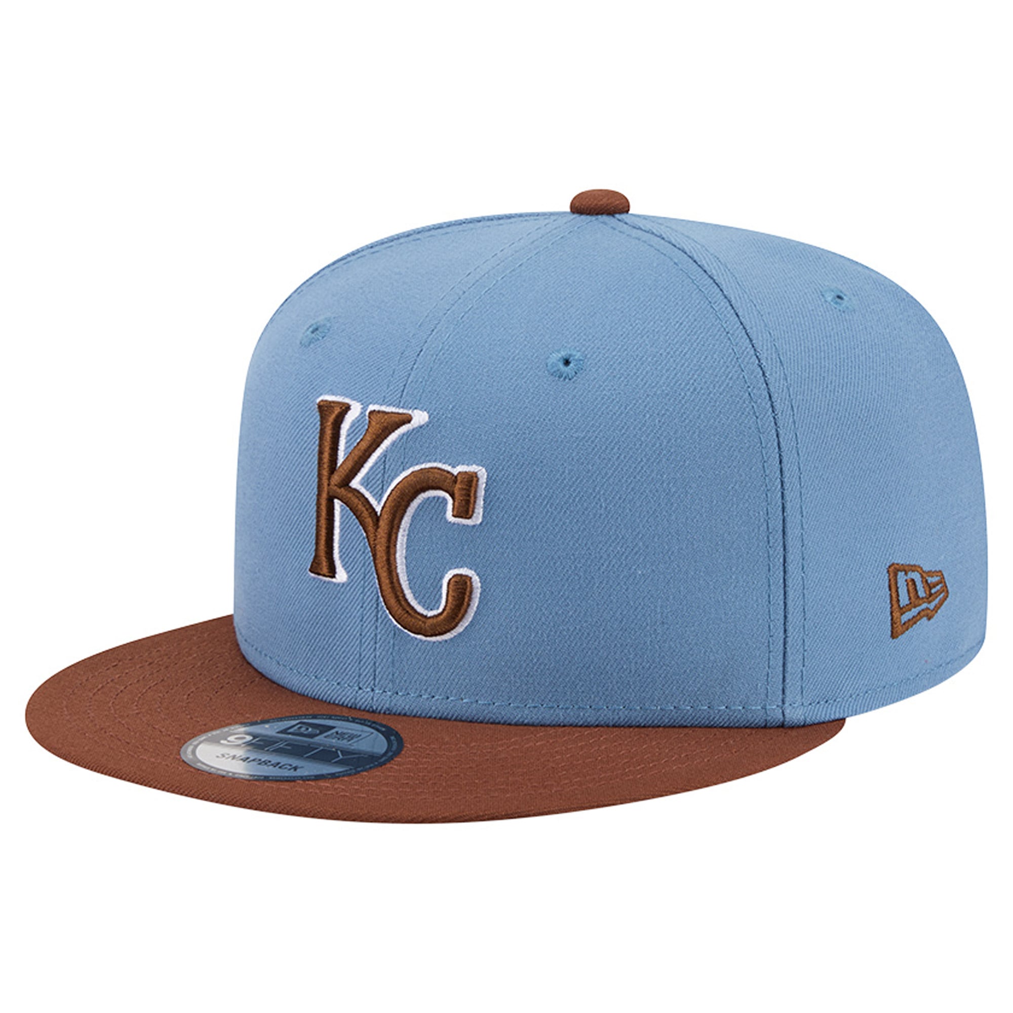 Casquette snapback New Era 9FIFTY pour homme, bleu clair/marron, Kansas City Royals.
