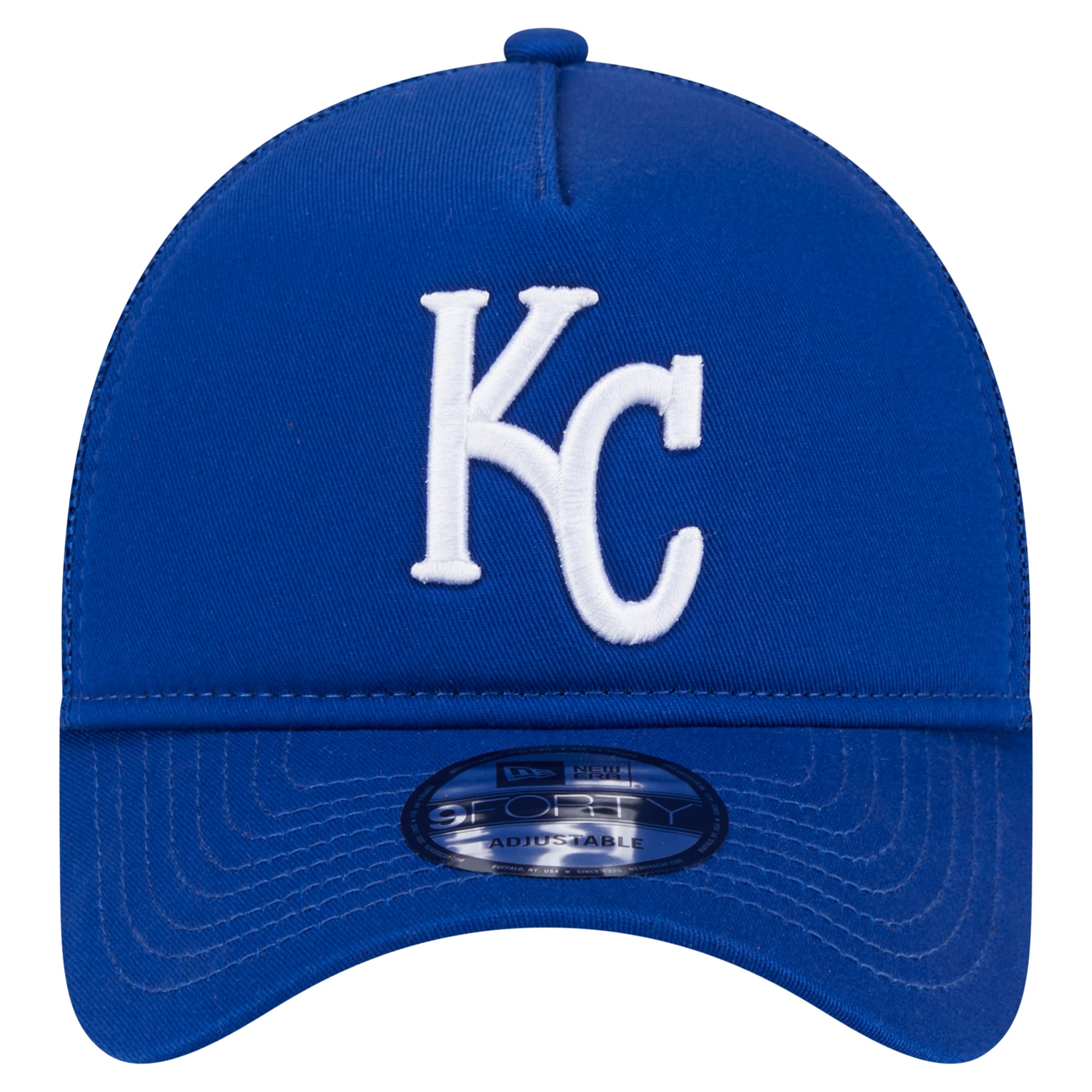Men's New Era Royal Kansas City Royals 9FORTY A-Frame Trucker Adjustable Hat
