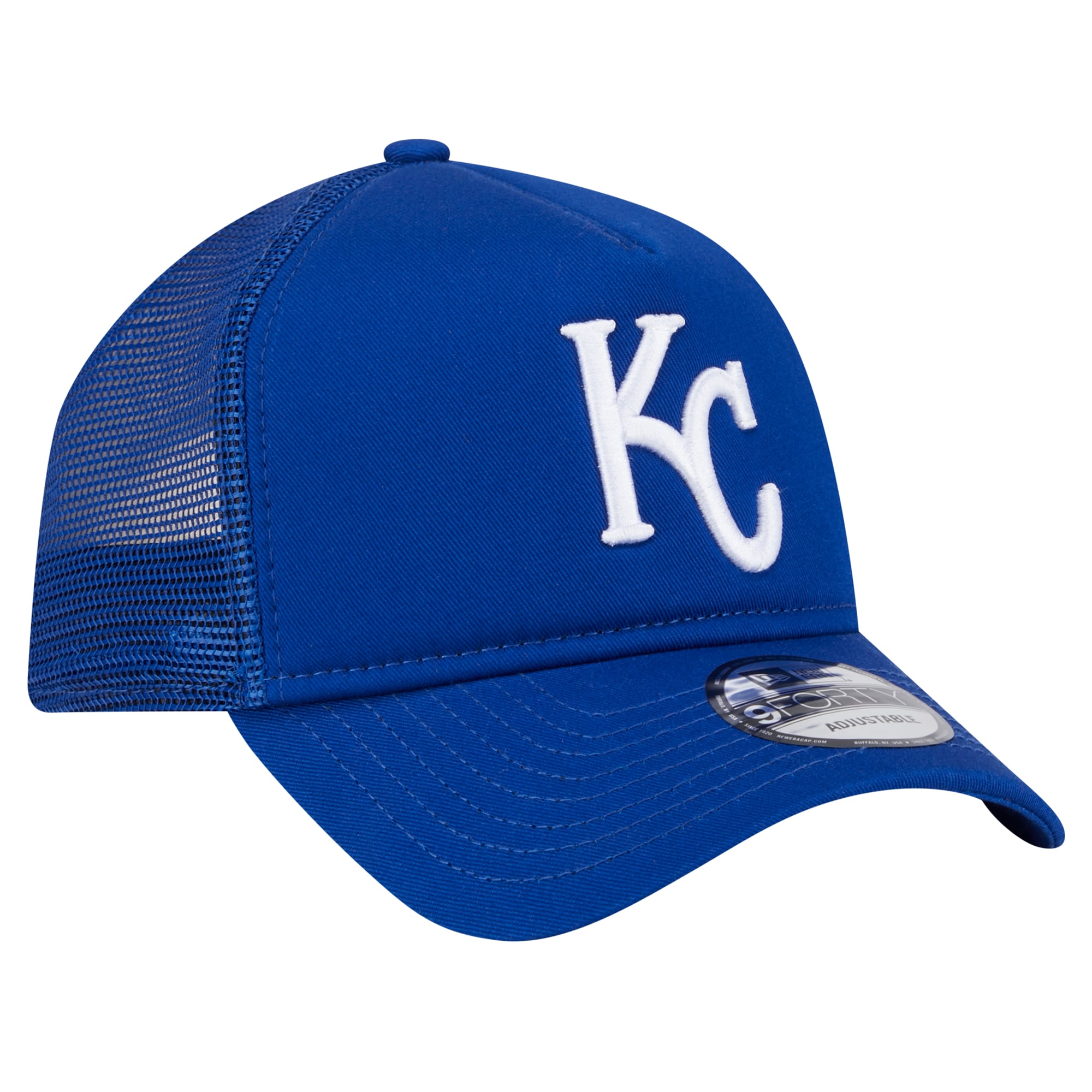 Men's New Era Royal Kansas City Royals 9FORTY A-Frame Trucker Adjustable Hat