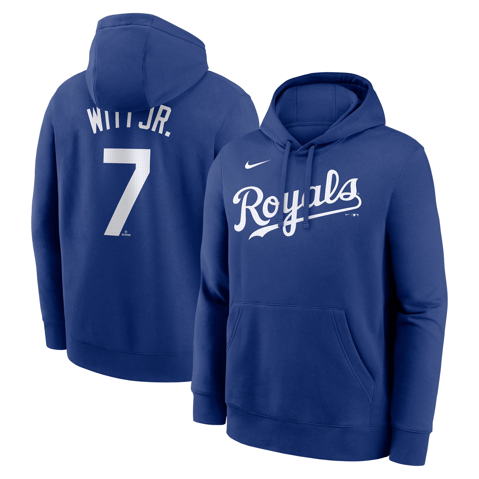 Men's Nike Bobby Witt Jr. Royal Kansas City Royals Player Name & Number Club Pullover Hoodie