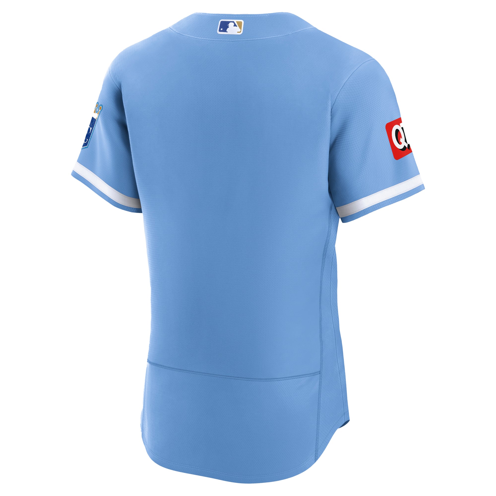 Men's Nike Light Blue Kansas City Royals Alternate Sponsor Patch Authentic Jersey