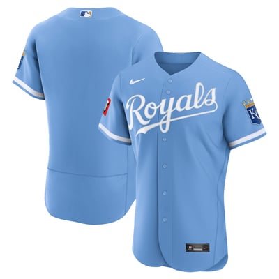 Kansas City Royals Nike Alternate Sponsor Patch Authentic Jersey - Light Blue
