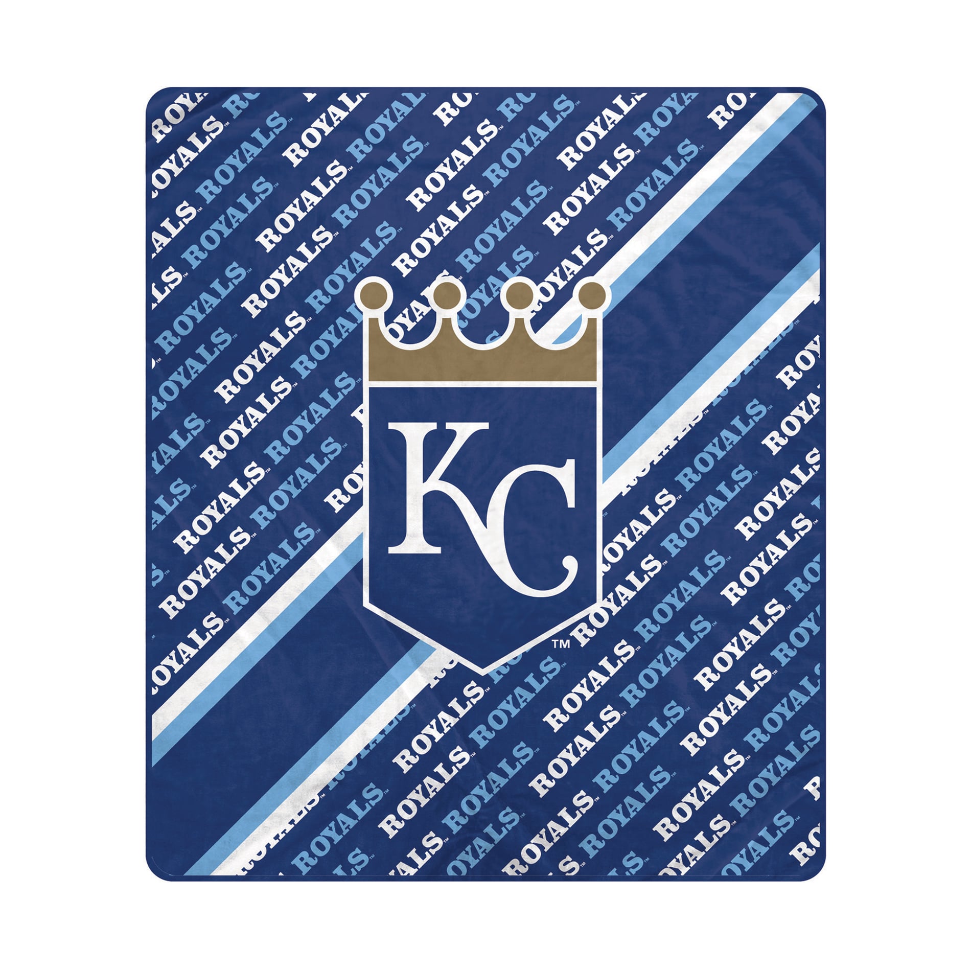 Pegasus Kansas City Royals 60" x 70" Diagonal Lined Wordmark Ultra Soft Blanket