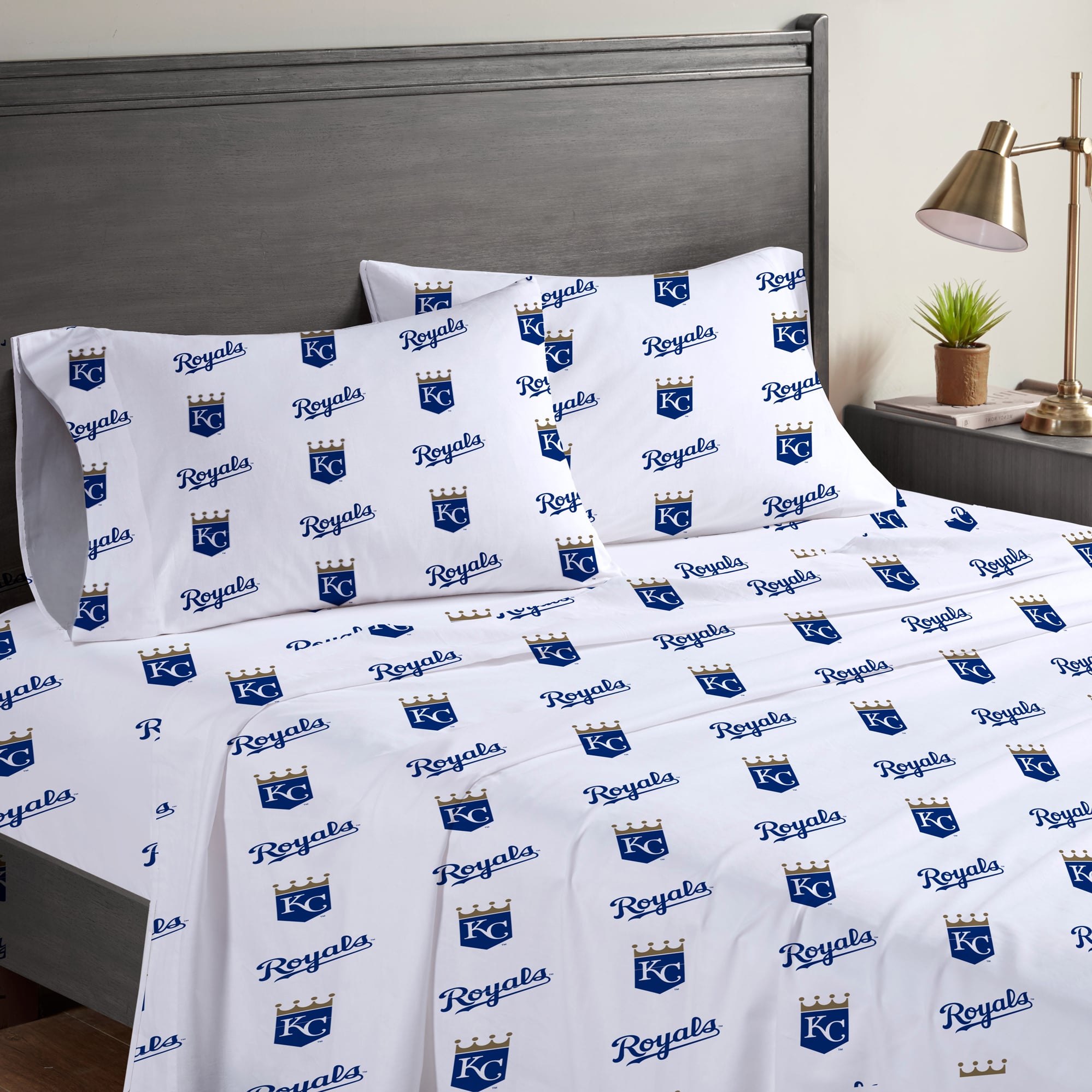 Ensemble de draps quatre pièces Pegasus Kansas City Royals pour lit queen