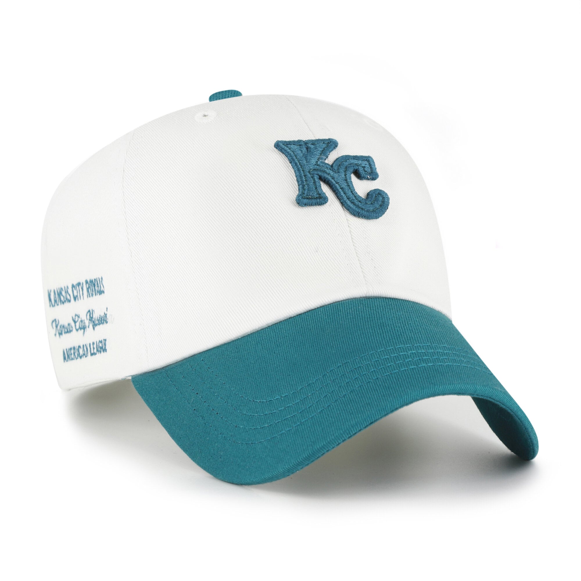 Casquette unisexe '47 blanche/turquoise Kansas City Royals, style contemporain et épuré, ajustable