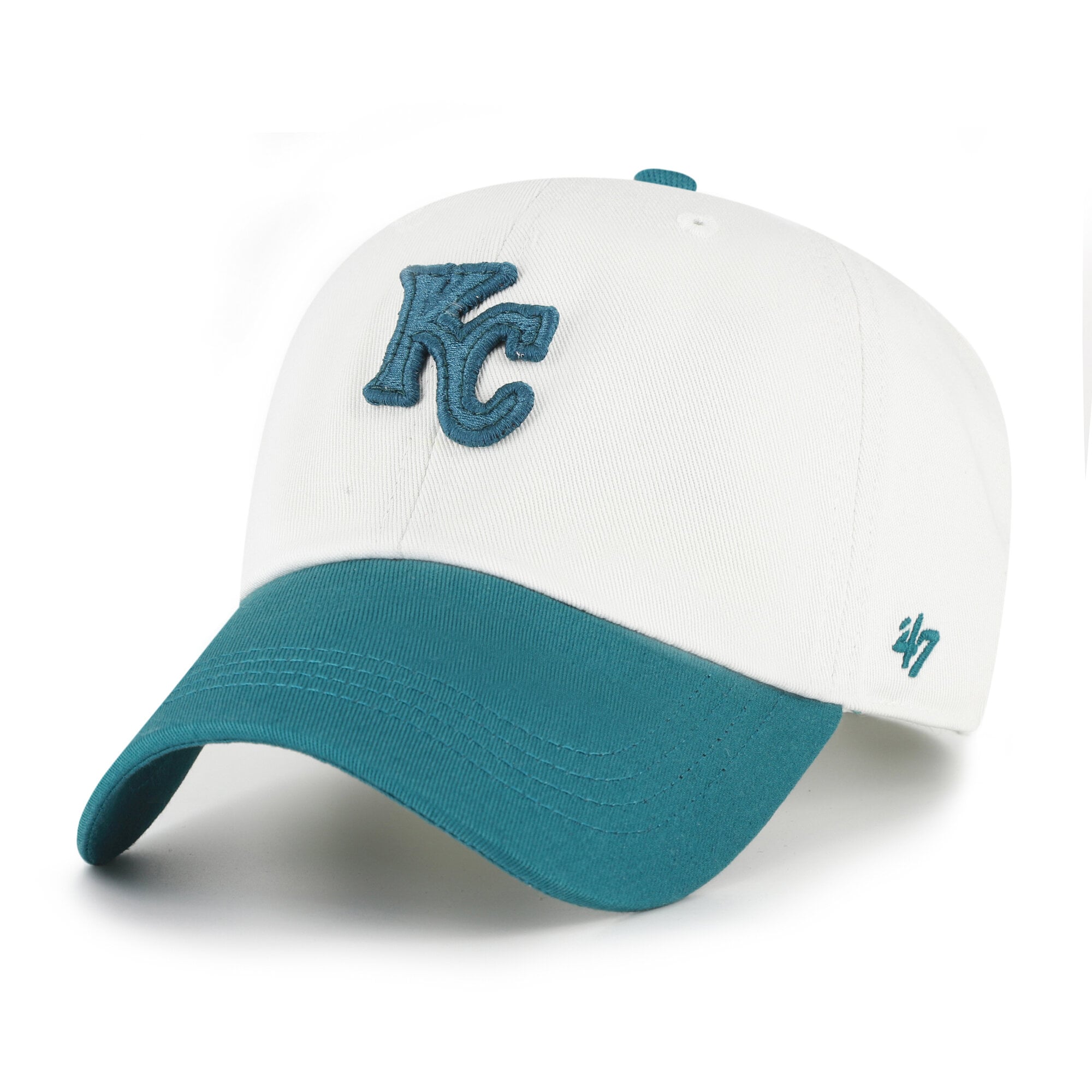 Casquette unisexe '47 blanche/turquoise Kansas City Royals, style contemporain et épuré, ajustable