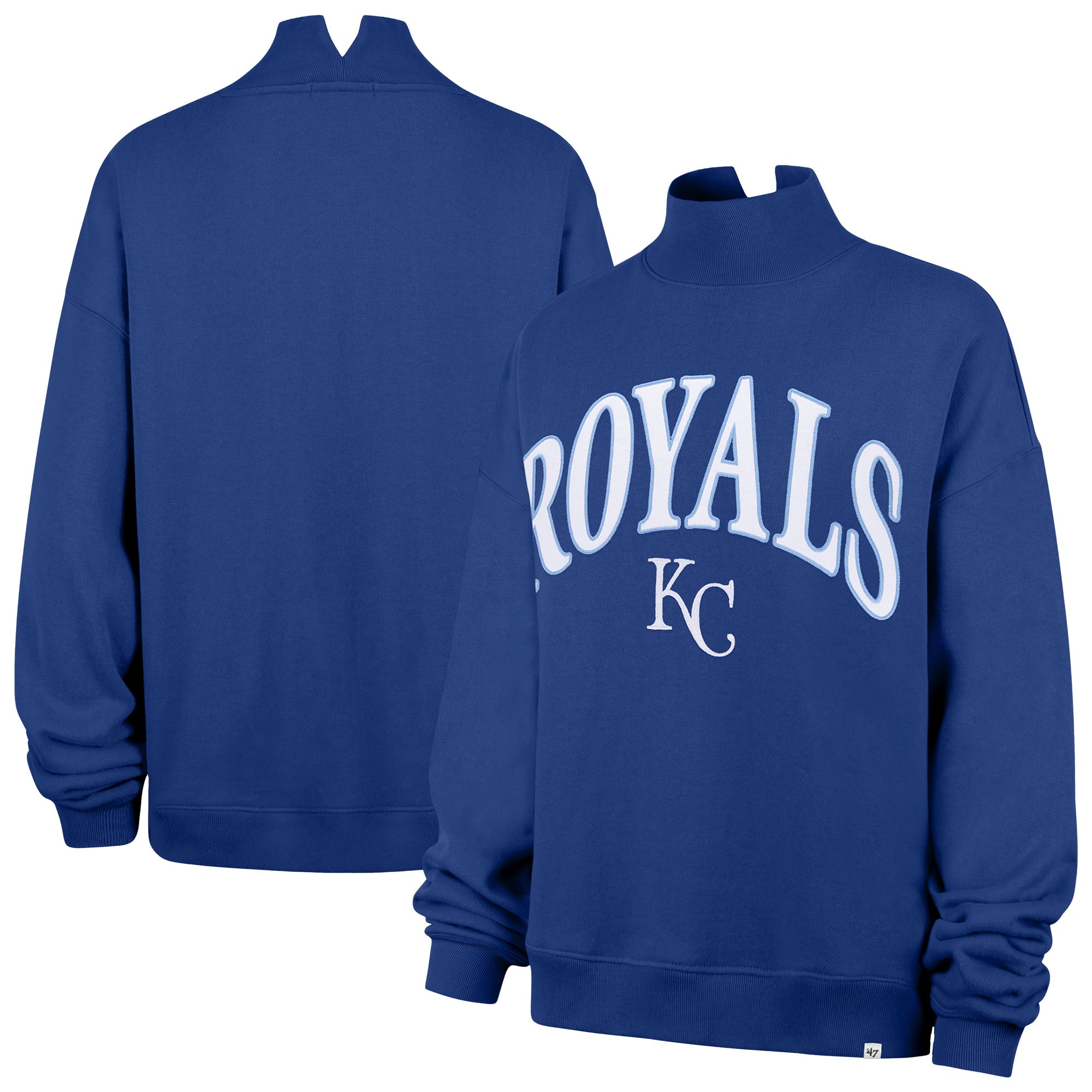 Sweat-shirt à col montant surdimensionné « 47 Royal Kansas City Royals » pour femme