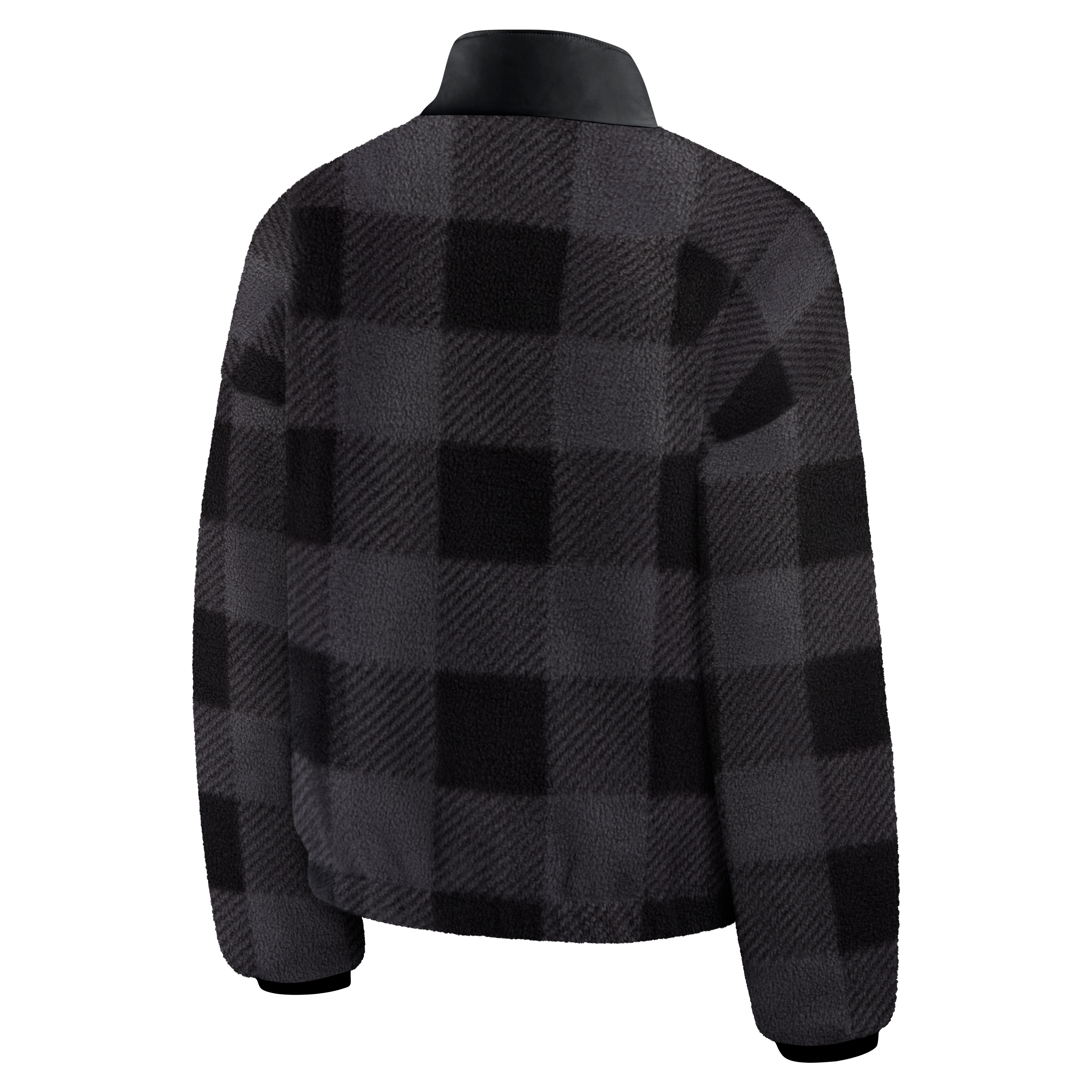 Women's Fanatics Black Kansas City Royals Plaid Fleece Full-Zip Jacket