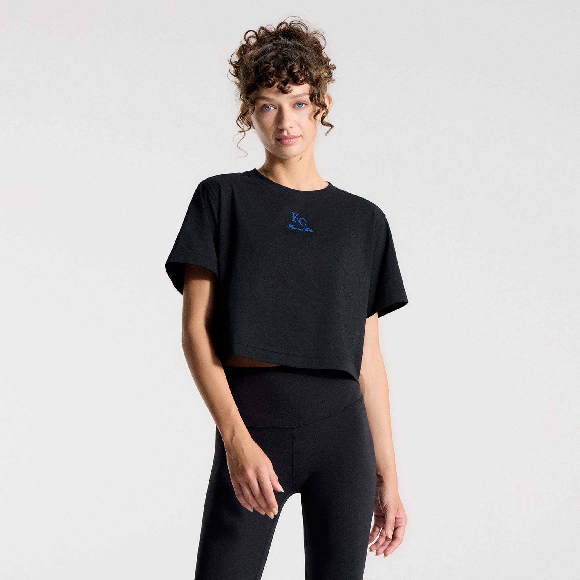 T-shirt court en coton biologique noir Kansas City Royals All Yours de lululemon pour femmes