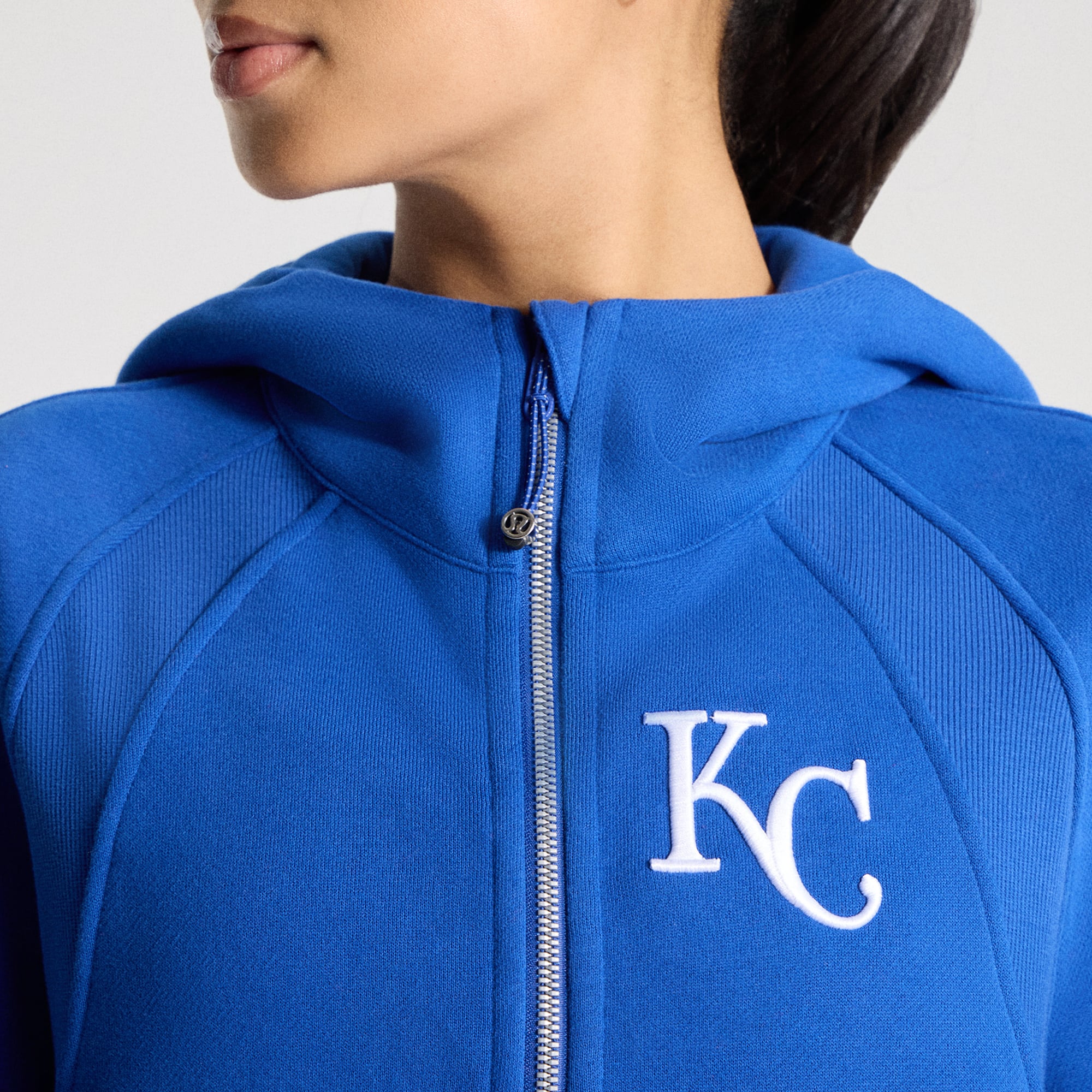 Sweat à capuche zippé oversize demi-hauteur Lululemon Cyber ​​Blue Kansas City Royals pour femme
